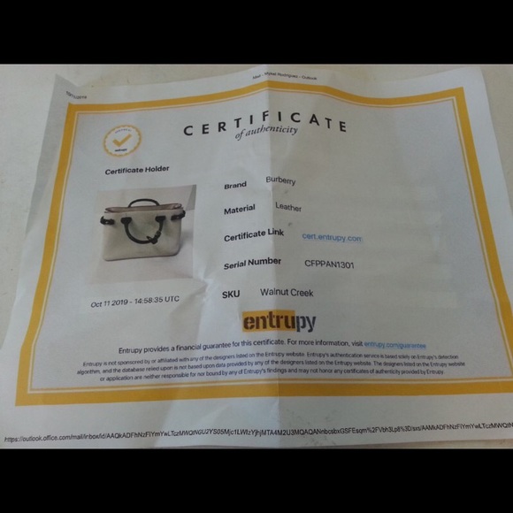 Burberry Leather White Black Handbag. W/COA - Picture 8 of 8